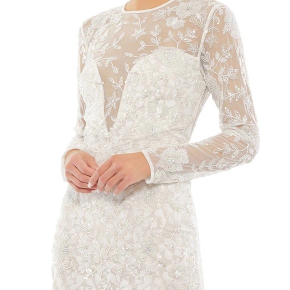 Mac Duggal 10821 NWT LONG SLEEVE FLORAL EMBELLISHED GOWN - Picture 4 of 8